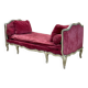 Louis XV style daybed in painted wood and covered with a red velvet