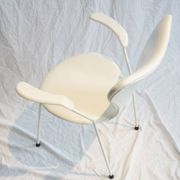 Chair Mod. 3207 Arne Jacobsen white leather
