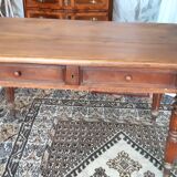Bureau rustique plat ancienne table de ferme XIXèm en noyer