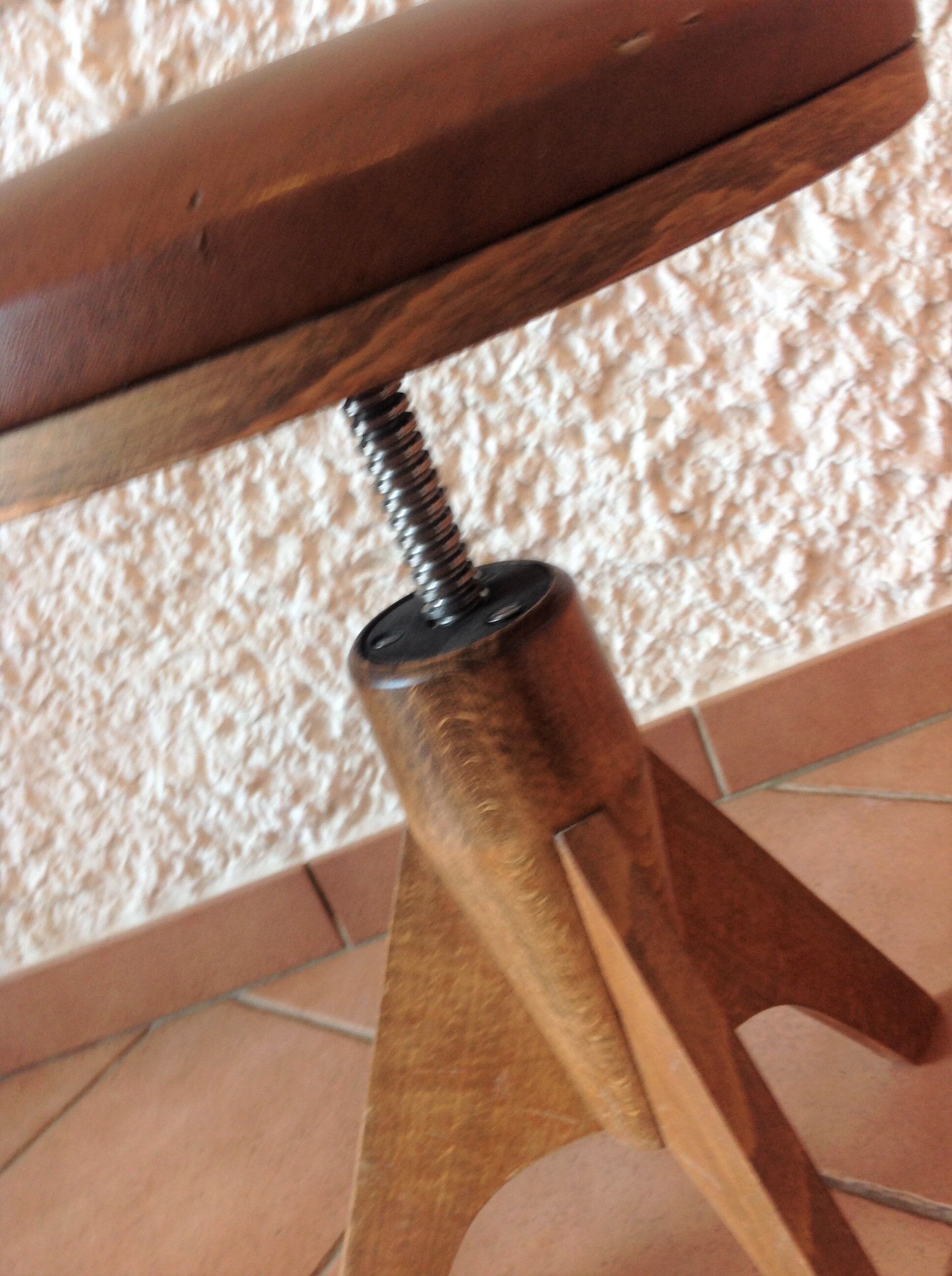 Vintage tripod foot piano stool 60s-70s