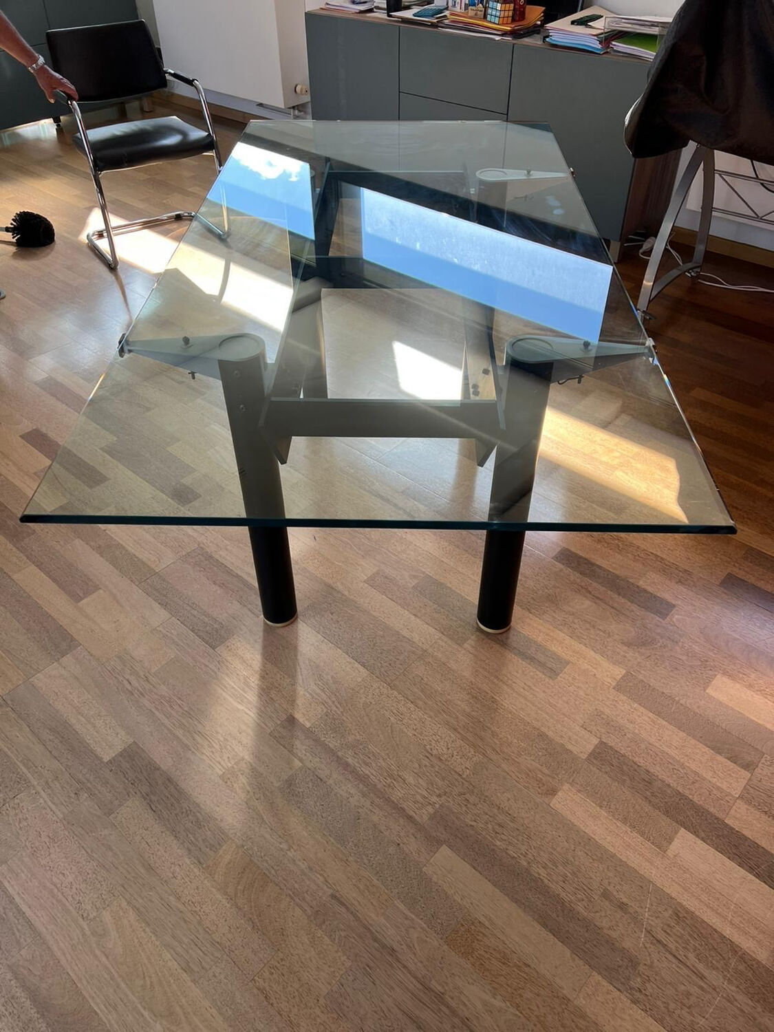 Glass dining table