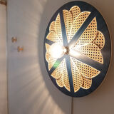 Wall lamp with plug and switch, blue