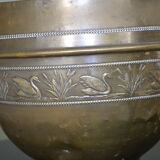 Cache pot "cygnes" en laiton