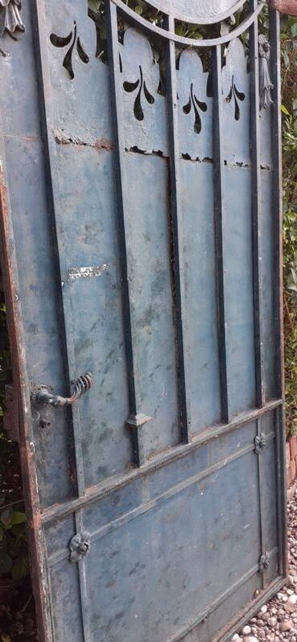 Solid gate, garden iron, H227x110cm, old, exterior door