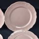 8 vintage dessert plates Salins powder pink