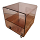Rolling dessert trolley in Altuglas by Michel Dumas for Roche Bobois.