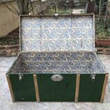 Wooden trunk lined with metal