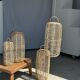 Large lantern-shaped rattan pendant lamp H50 D24