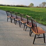 Set of 6 Fannett Scandinavian chairs by Ilmari Tapiovaara 1960.