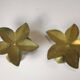 Two "flowers" candle holders in brass - 1970s