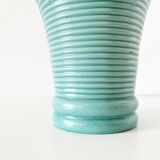 Vintage ceramic ribbed corolla vase