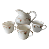 Milk jug and 3 cups