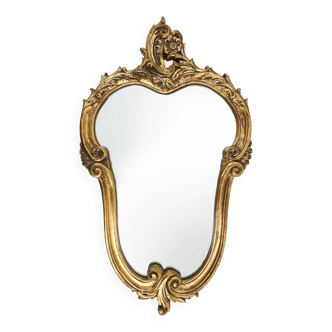 Belgian 20th Century gold framed oval mirror in Louis XV style