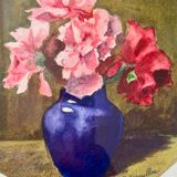 Still life with roses signed Cornillon 20th century