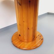Table à manger ronde scandinave vintage en pin des années 60 70