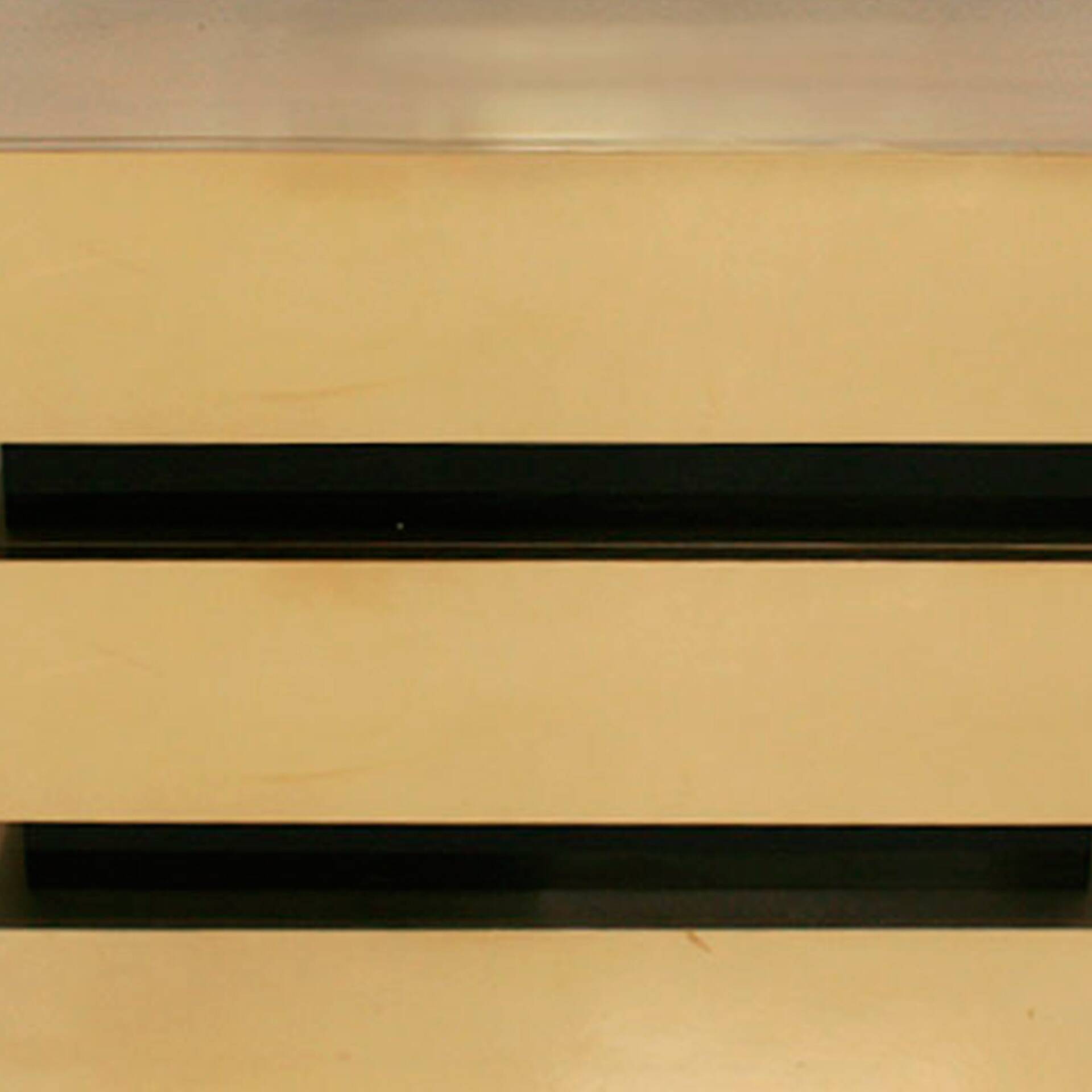 Mid Century Style Solid Wood, Brass and Black Glass Pair of Italian Commode