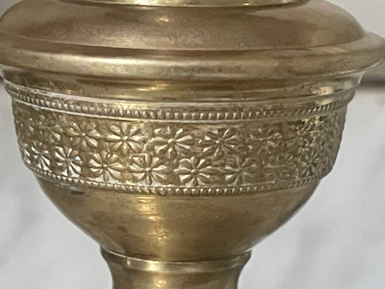 Antique pair of gilded bronze candlesticks