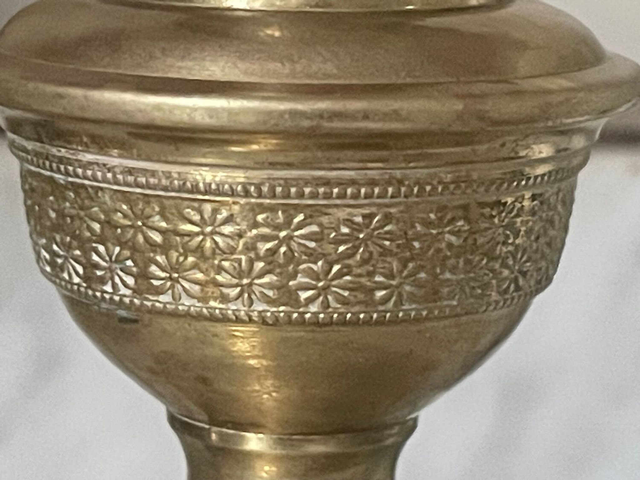 Antique pair of gilded bronze candlesticks