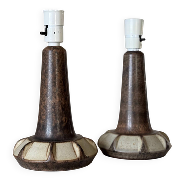 Pair Marianne Starck Stoneware Table Lamps: Michael Andersen Denmark, 1970s
