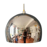 Suspension design globe en métal chromé miroir, 1990
