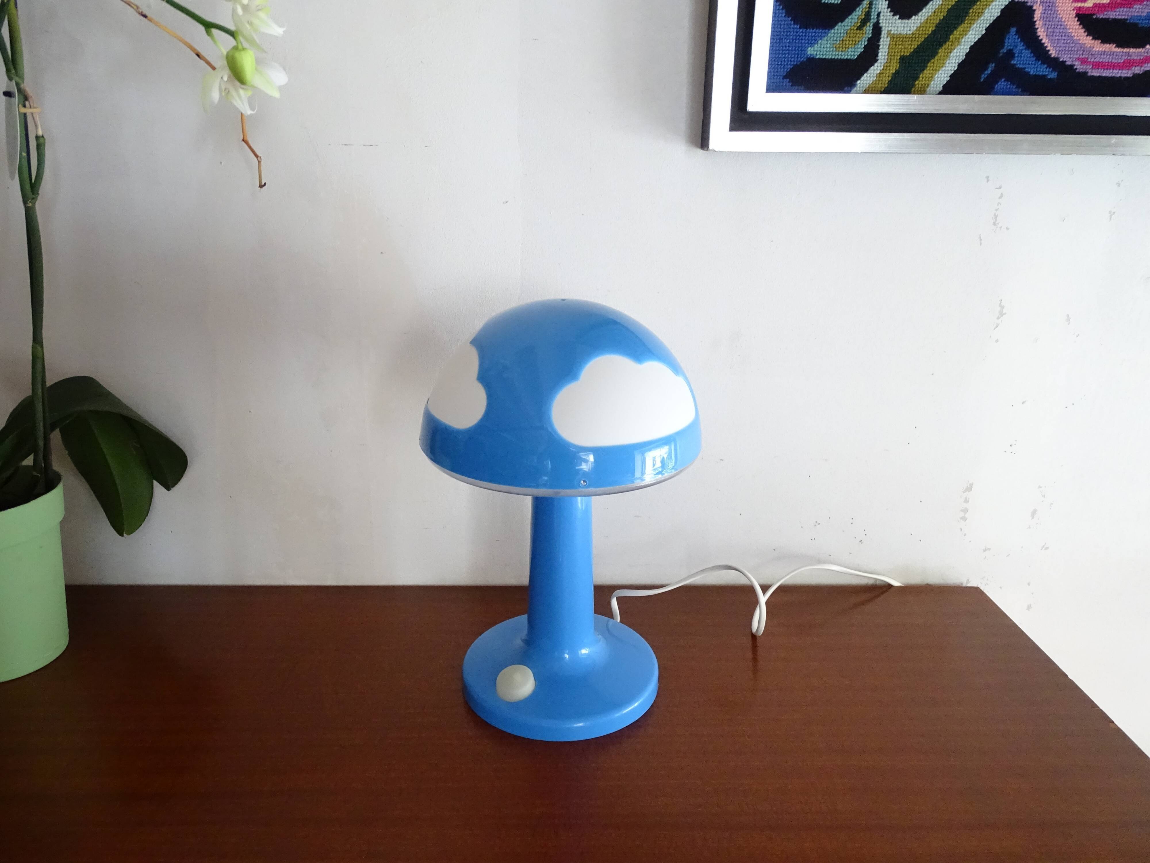 Mushroom lamp cloud IKEA Skojig blue vintage design