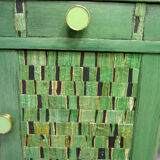 Chevet, art-deco back furniture revisited green and lily root