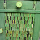 Chevet, art-deco back furniture revisited green and lily root