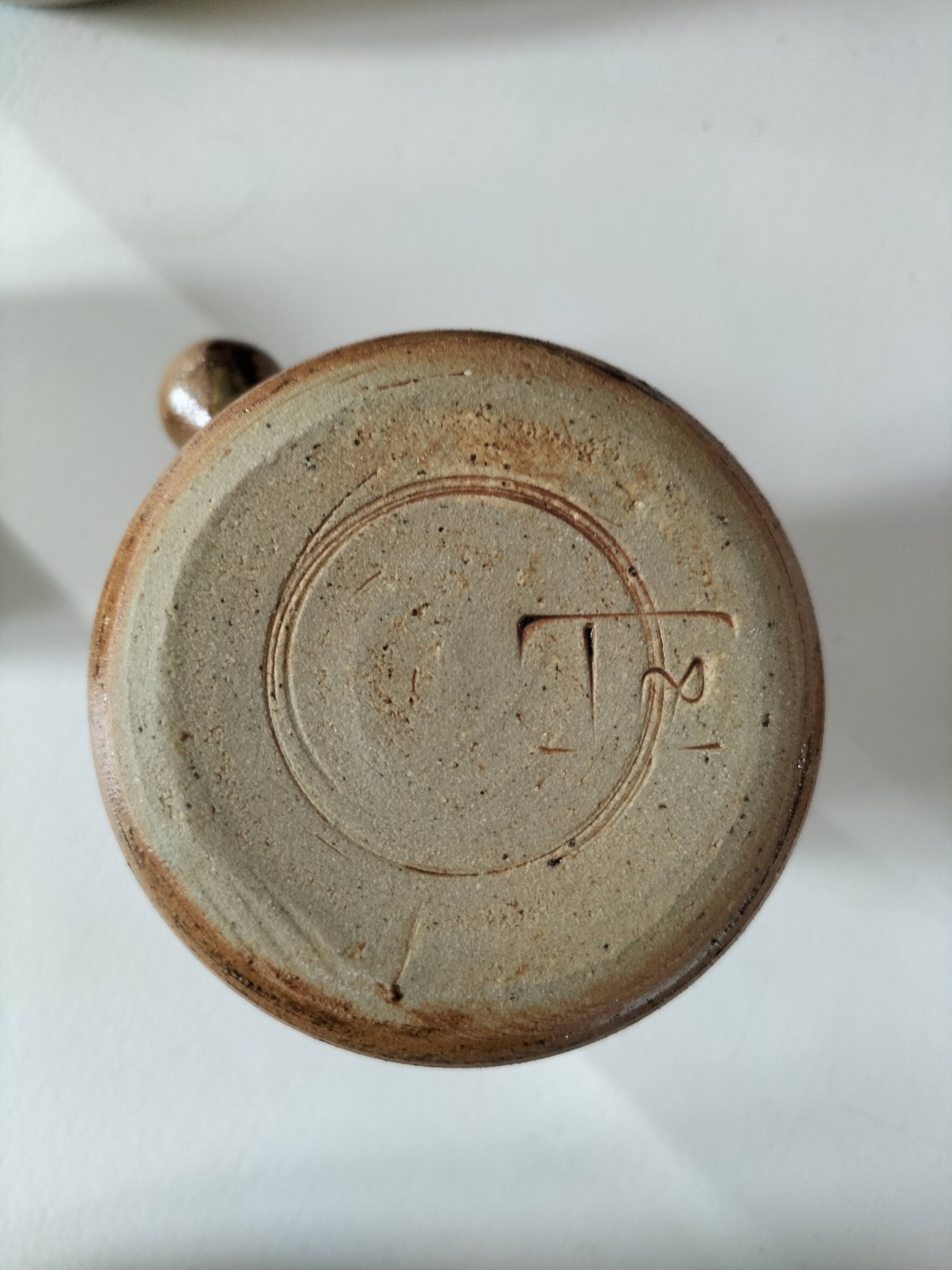 Vintage stoneware country house brunch service – teapot and bowls