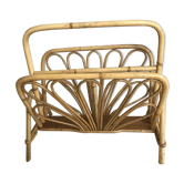 Vintage rattan magazine holder