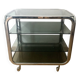 Vintage chrome and smoked glass serving trolley