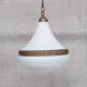 Mid-century opaline and brass pendant light