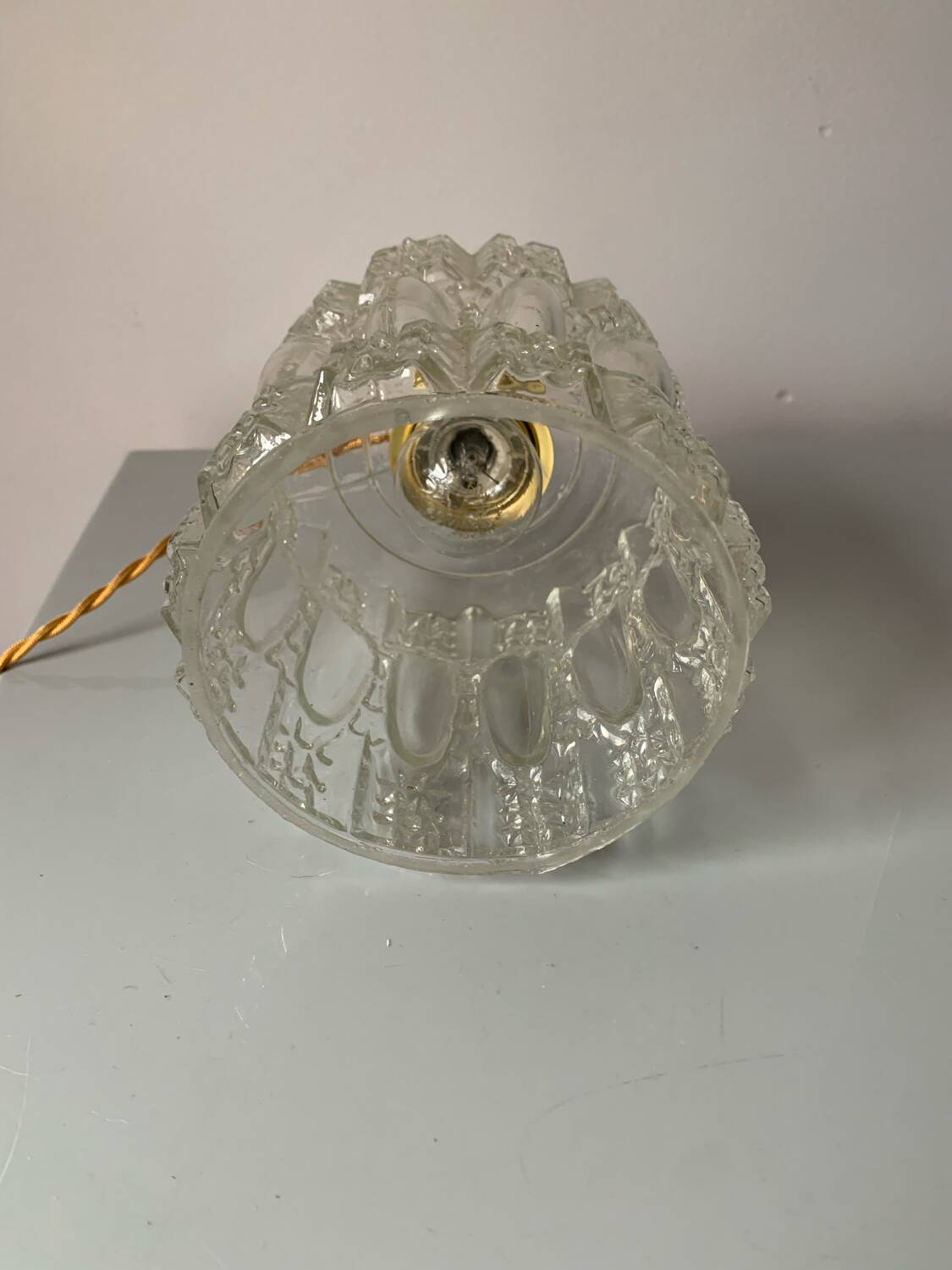 Vintage glass table or hanging lamp
