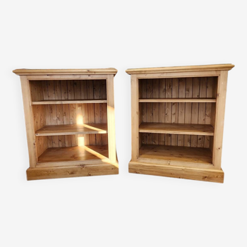 Interior's modular spruce low bookcases