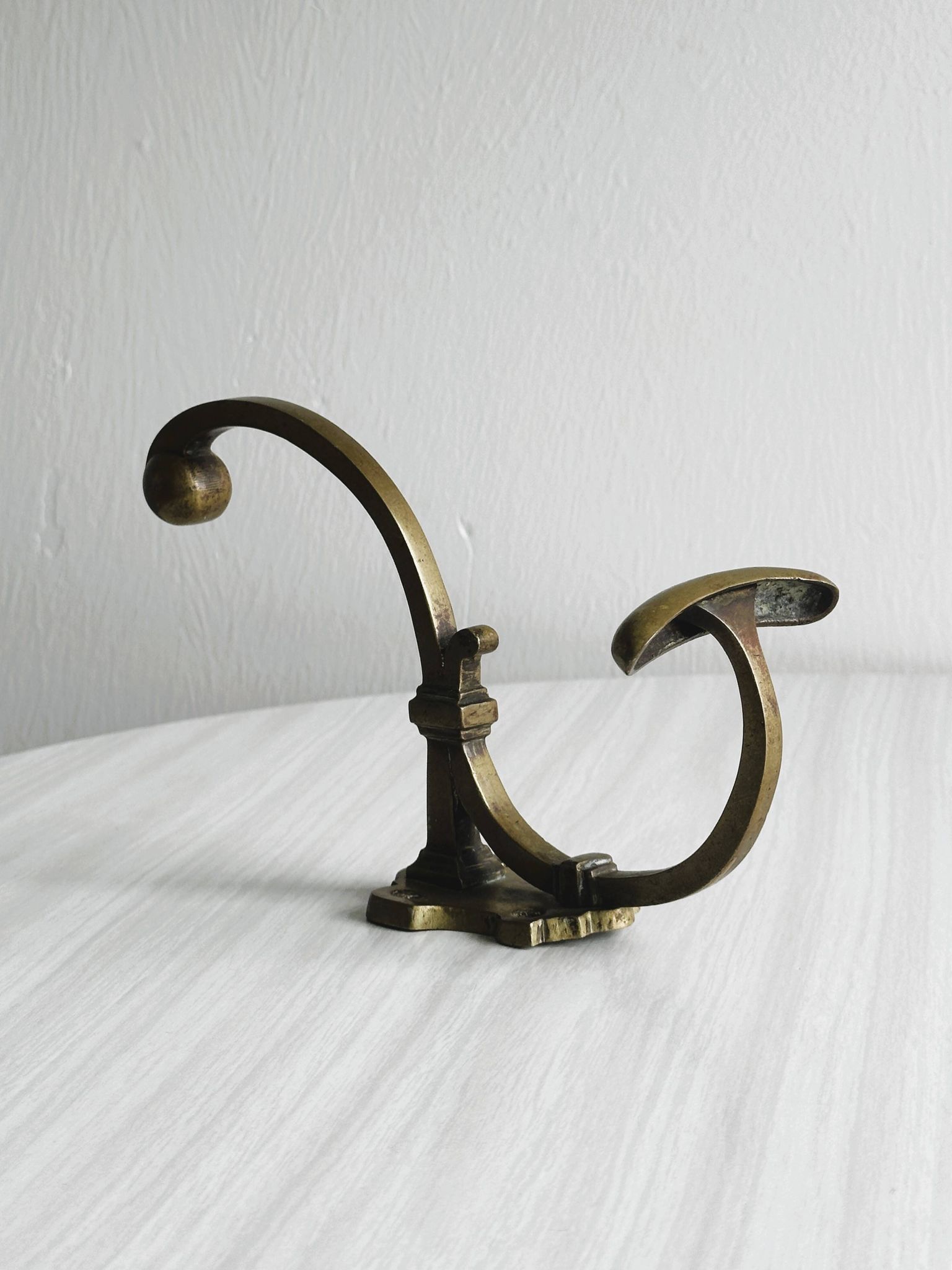 Gold metal coat hook, vintage wall coat rack