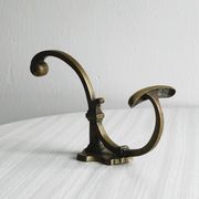 Gold metal coat hook, vintage wall coat rack