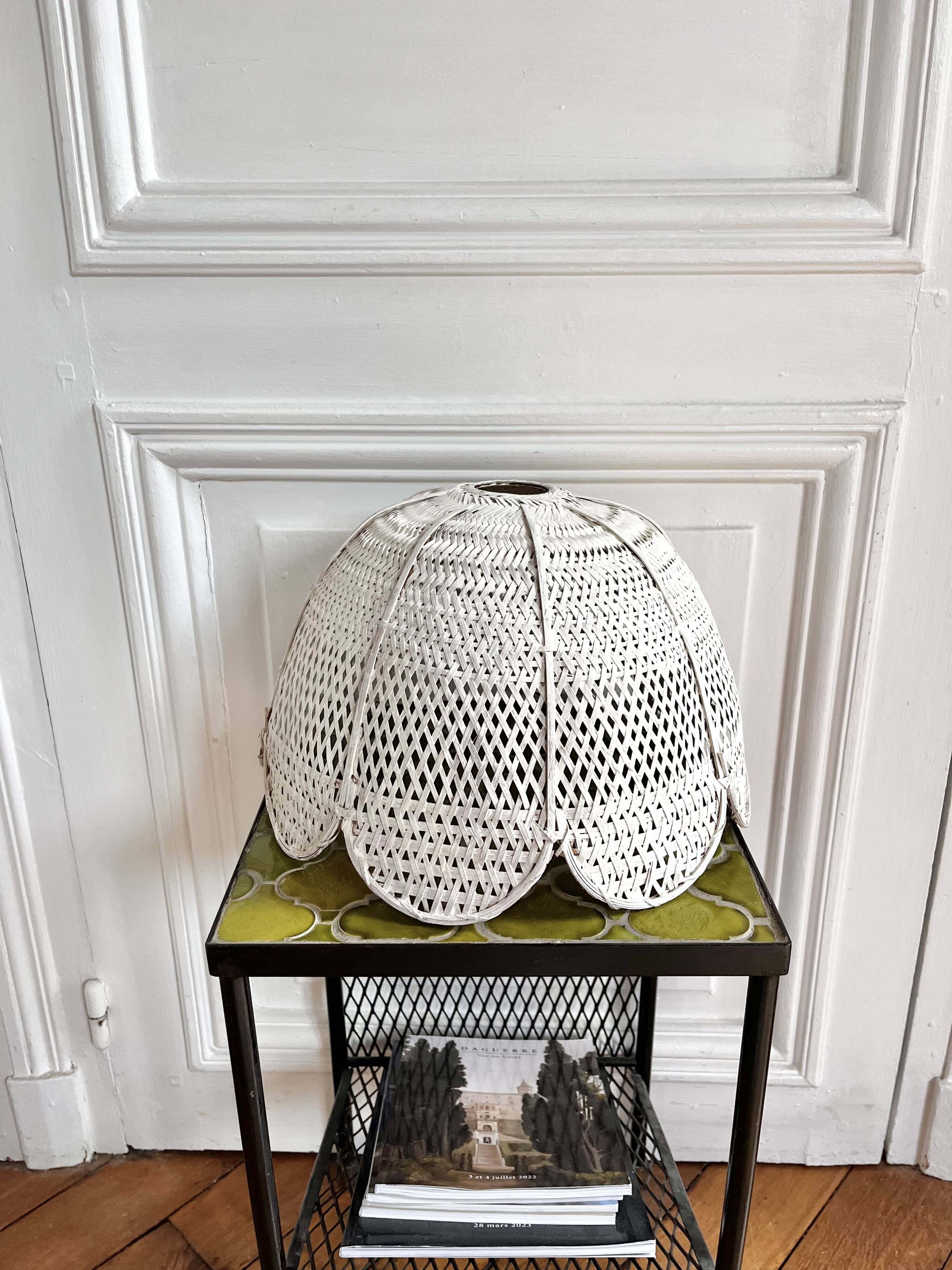 Rattan and wicker flower suspension