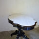 Table violon Napoléon III en bois noirci et marbre blanc, XIXe siècle