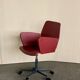 Vintage adjustable office chair – red faux leather, 1960-70s