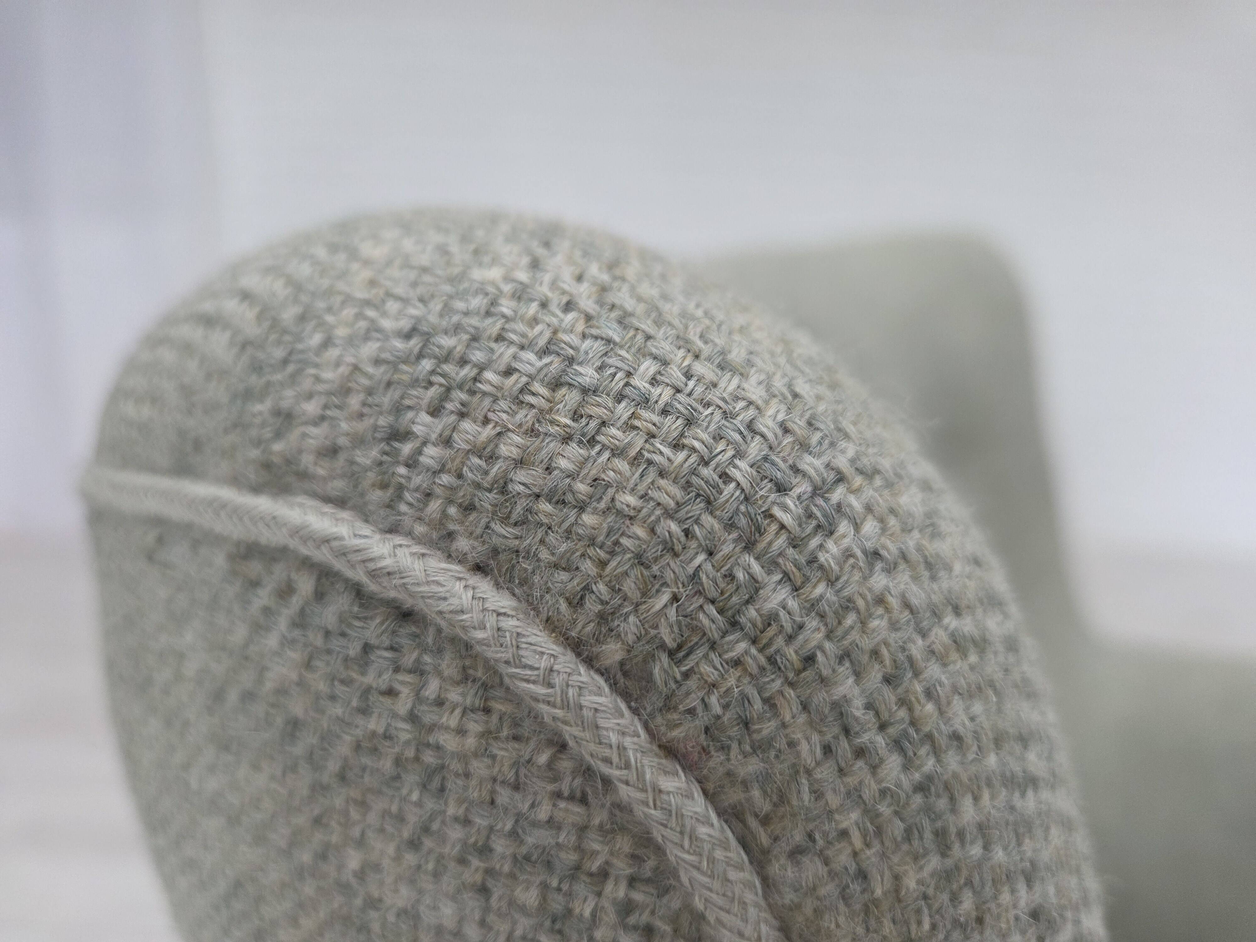 1960s, Danish armchair, original light grey furniture wool, teak wood.