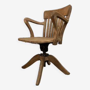 American oak tilting office chair