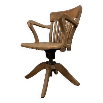 American oak tilting office chair