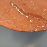Vintage oval dining table in pink marble from the 70s 80s.