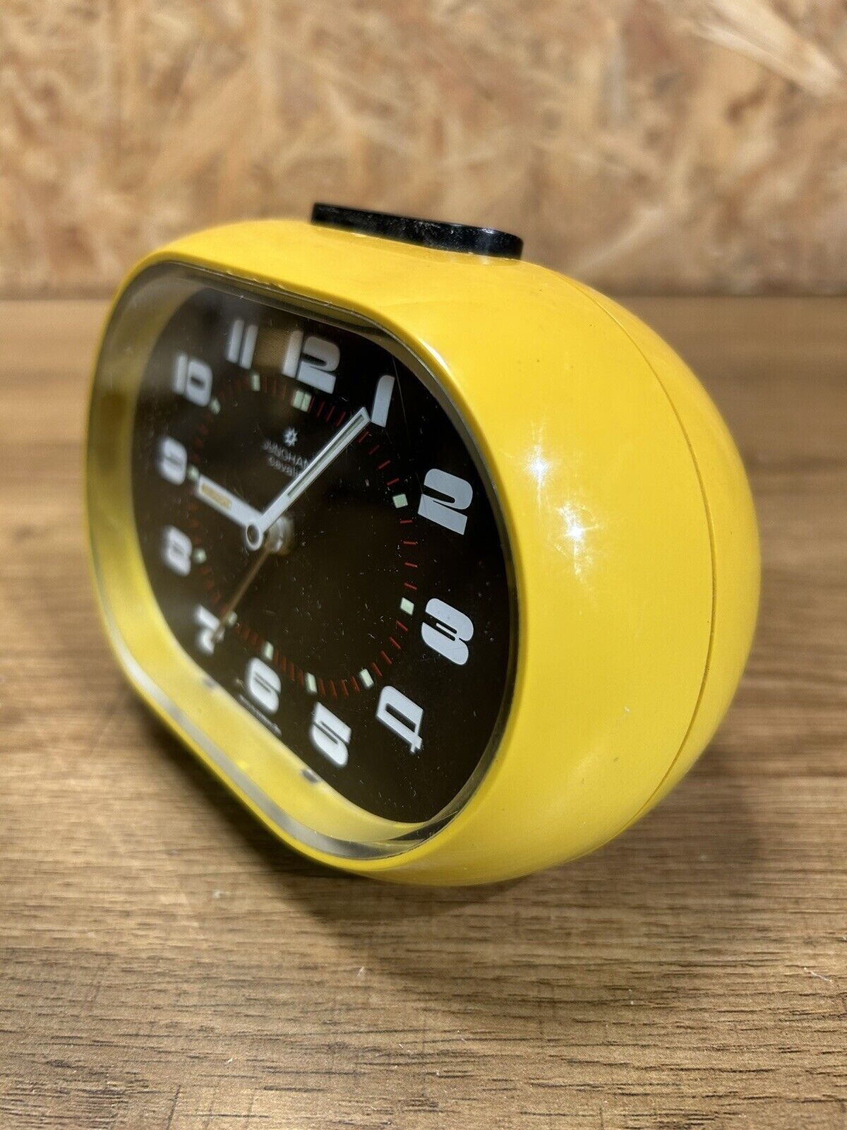 Old mechanical alarm clock, "Junghans Cavalier", vintage, 70s, pop decoration