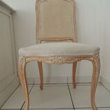 Lot de 4 chaises style Louis XV dos cannés