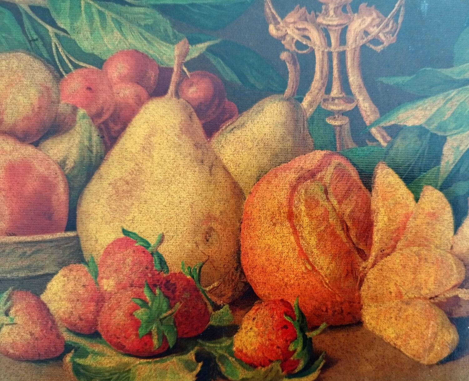 Chromolithograph Still Life Fruits Signed G. Falchetti