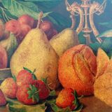 Chromolithograph Still Life Fruits Signed G. Falchetti