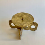 Brutalist bronze candleholder, 1970s