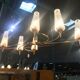 Vintage chandelier in glass and brass 1970