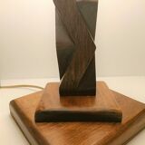Lampe sculpture en bois, 1950