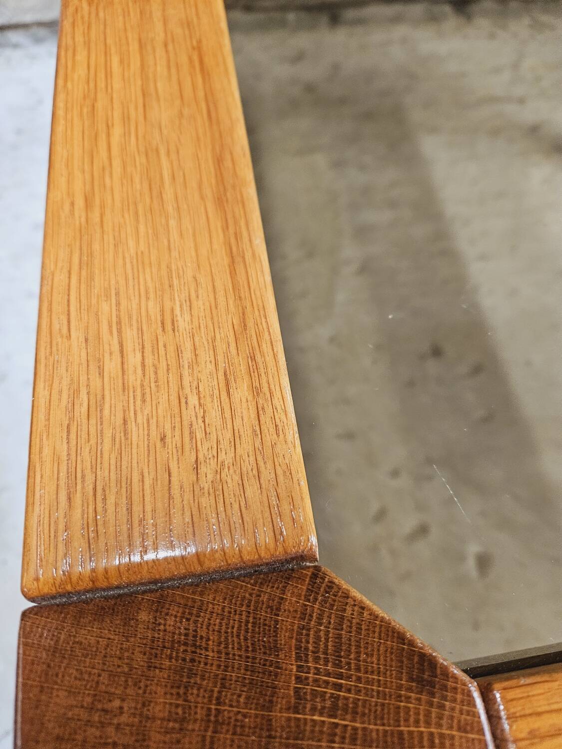 Coffee table in wood and smoked glass 1970 vintage